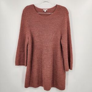J. Jill Textured Knit Sweater Womens Size XL 3/4 Sleeve Mauve